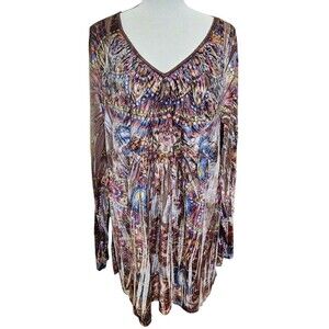 CATO Velvet Oversized Top Size 22/24W Boho